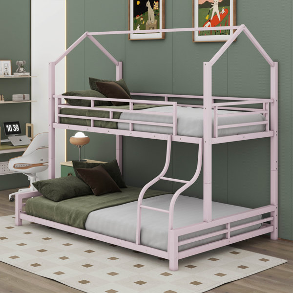 Harper Orchard Twin Over Full Metal House Bunk Bed - Wayfair Canada