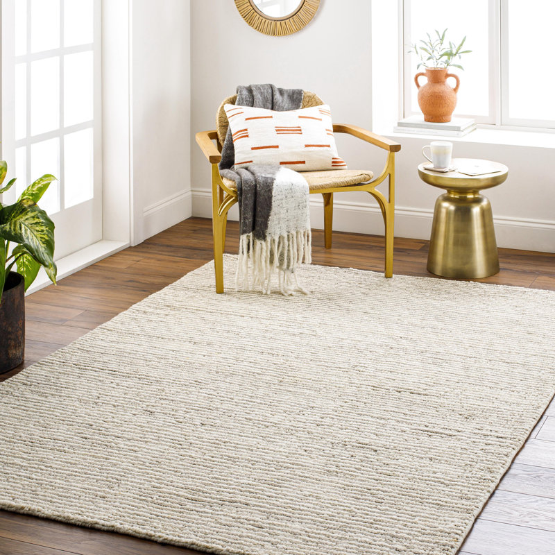 Totenham Wool Area Rug in Cream, Rectangle 8' x 10'