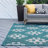 Turnham Geometric Teal Green/Gray Indoor / Outdoor Area Rug-268947851
