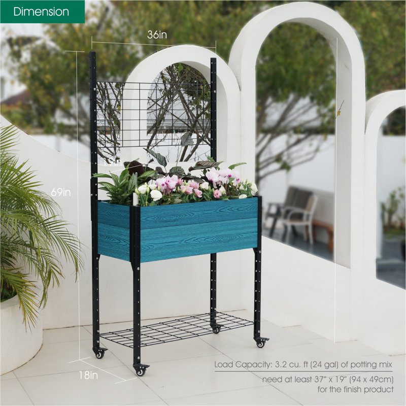 Self-Watering Elevated Planter with Trellis