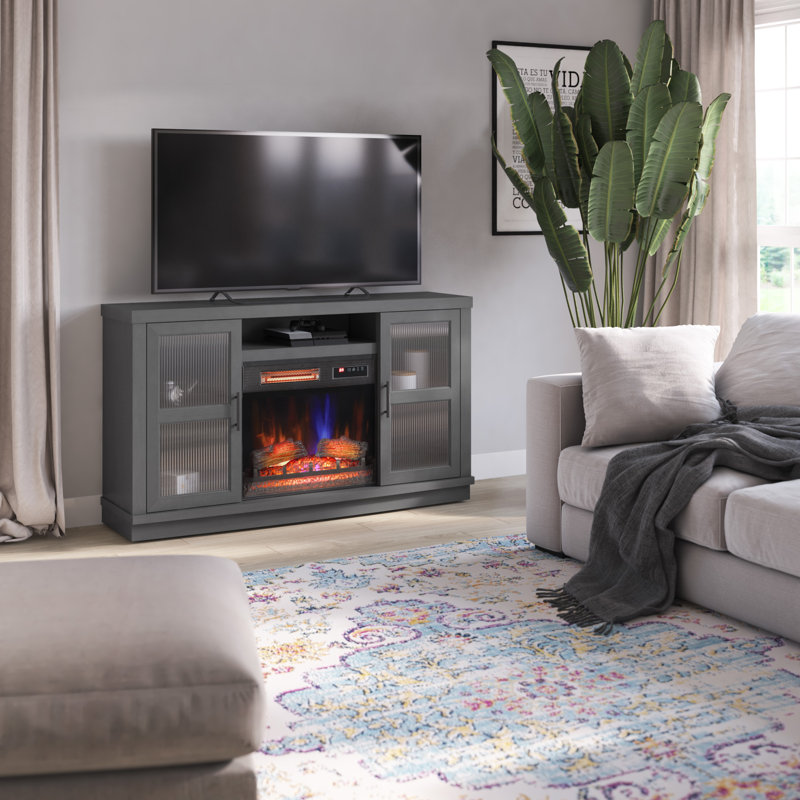 duraflame® Electric Fireplace Entertainment Console for 60 Inch TVs, Antique Gray