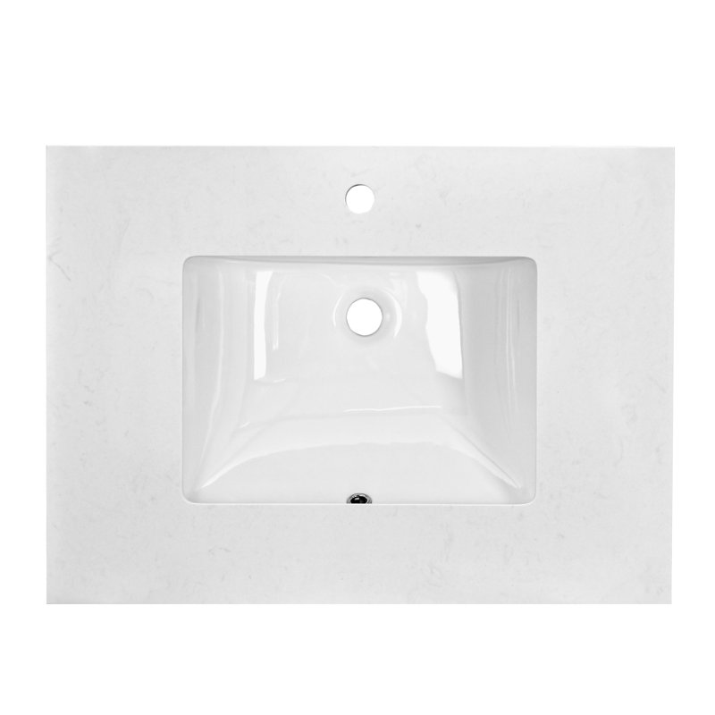 30'' Engineered Marble Single Bathroom Vanity Top With Sink