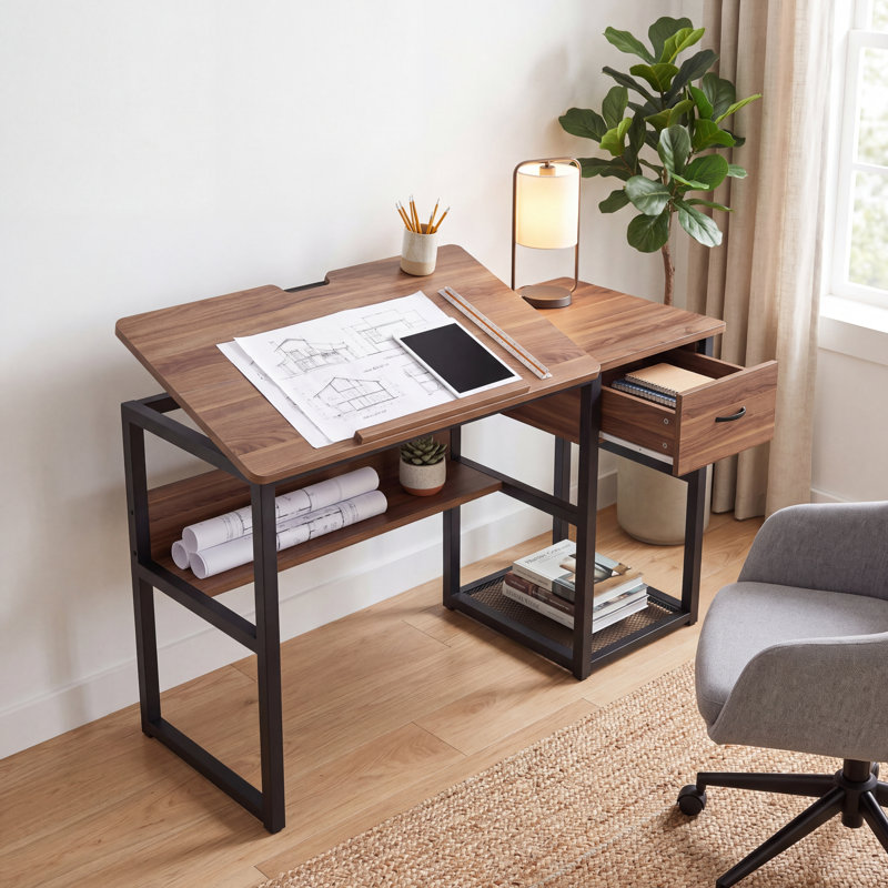 47" Drafting Desk, Brown