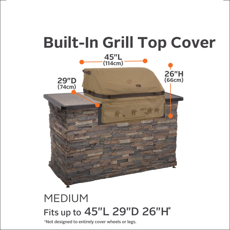Housse pour barbecue encastrée robuste Pierson - s'adapte jusqu'à 33 po, L 45 po x P 29 po x H 26 po