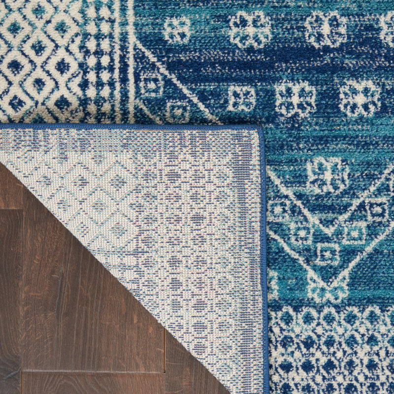 Tapis oriental bleu marine Verda, Rectangle 5 pi 3 po x 7 pi 3 po