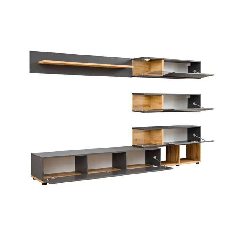 Schaefer Head Unfinished Entertainment Centre for TVs up to 55", Anthracite/Oak