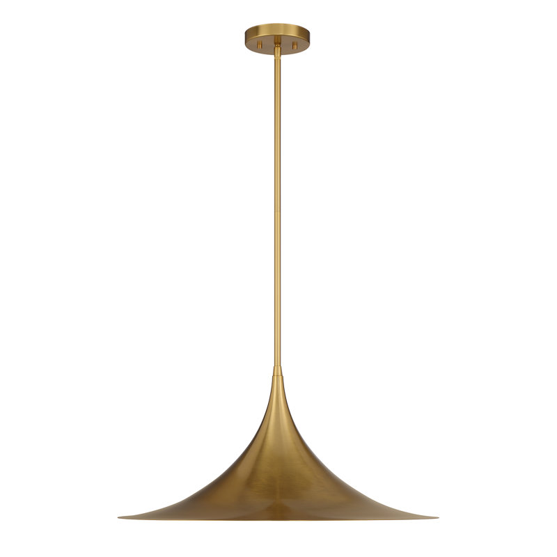 Luminaire suspendu 1 lumière Savdin House, Laiton chaleureux