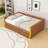 Full XL PU Upholstered Daybed with LED Light Armrests and Pull-Out Twin Trundle-532358895