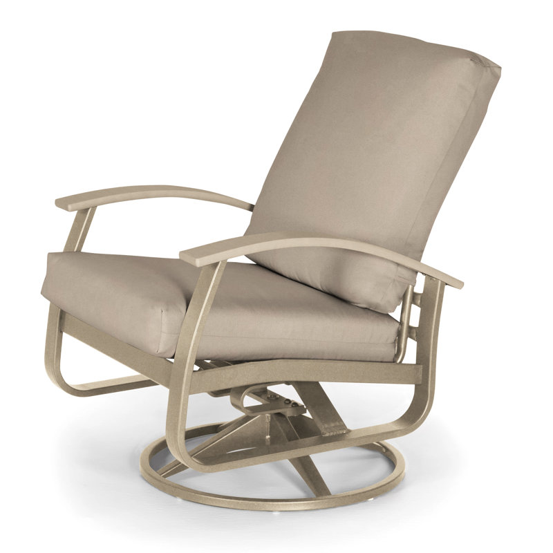 Belle Isle Outdoor Swivel Lounge Chair, Spectrum Indigo Sunbrella®, Textured Beachwood, Desert P60
