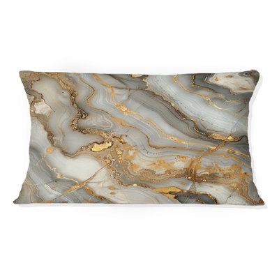Coussin lombaire en marbre doré noir de luxe II