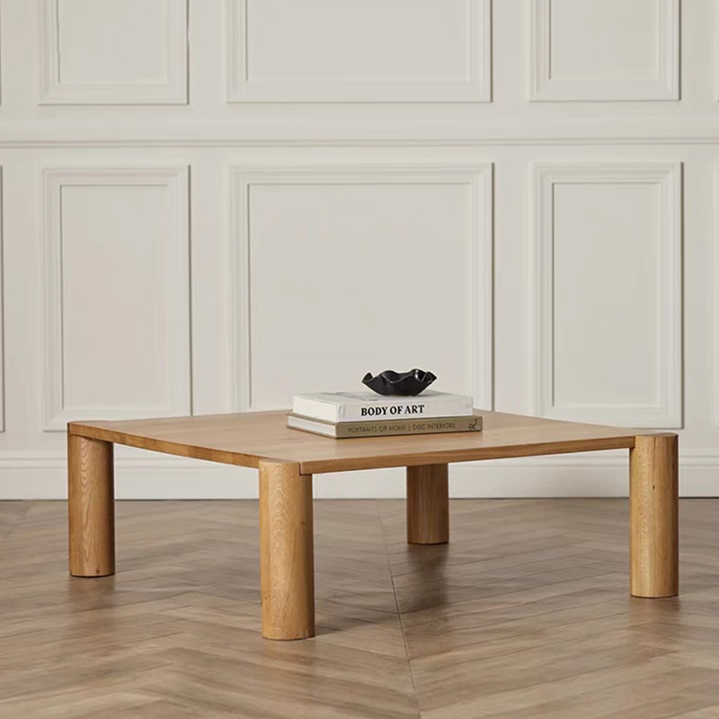 Wabi-sabi all solid wood coffee table, 13.77" H x 35.43" W35.43" D