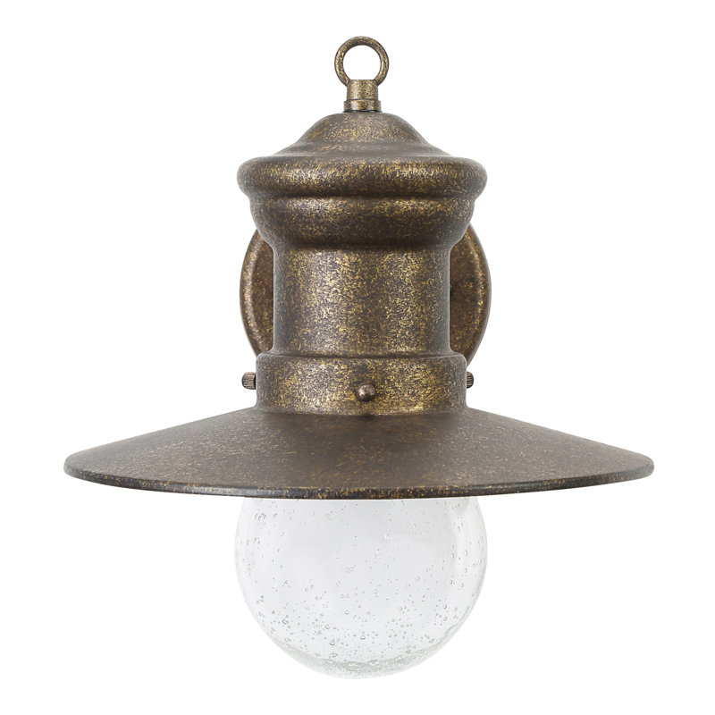 Desota Seeded Glass Outdoor Barn Light, Bronze
