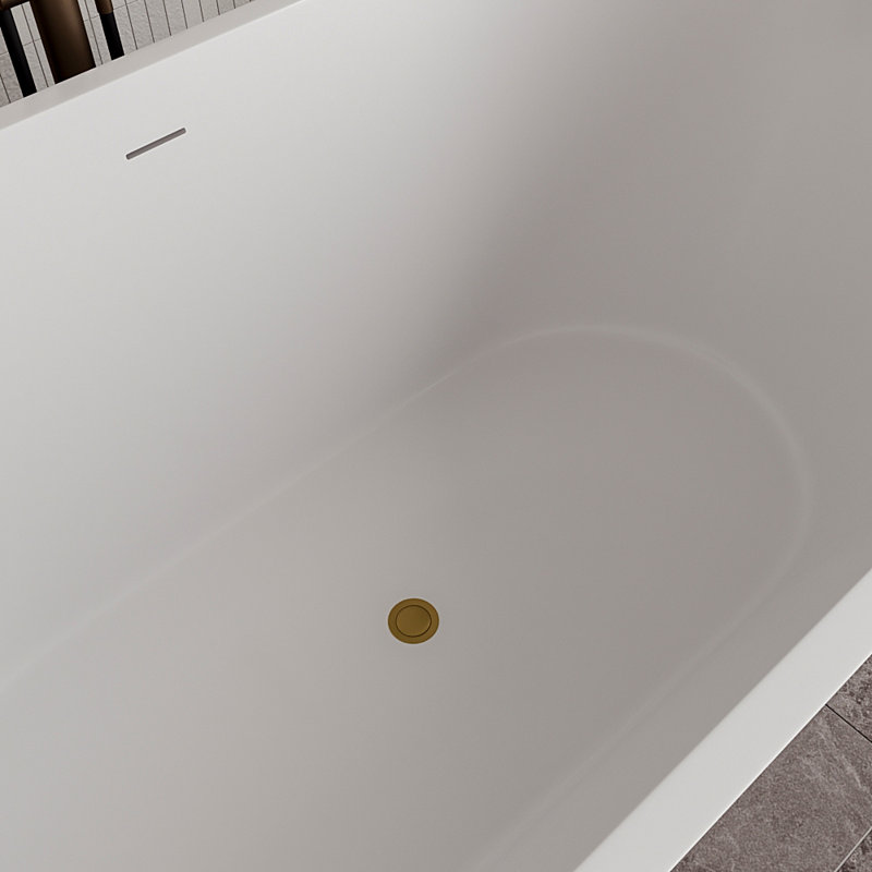 Baignoire autoportante 54 "avec drain interne Streamline, Or brossé