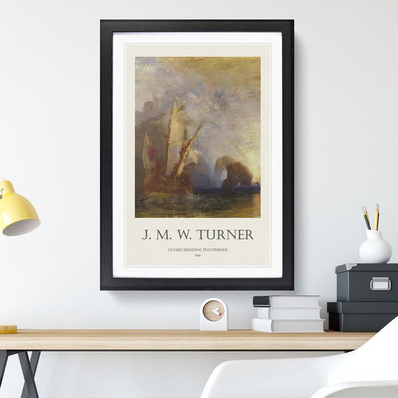 Ulysses Deriding Polyphemus by Joseph-Mallord William Turner - Picture Frame Art Prints, 65cm H x 48cm W x 2cm D, Black