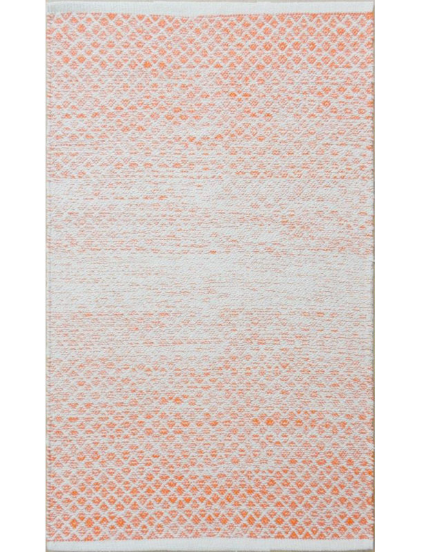 Tapis orange tissé à la main Parker, Rectangle 5 pi x 7 pi 6 po