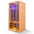 Low EMF One Person Wide Space Hemlock Double Doors Great Glass Luxury Indoor Far Infrared Sauna Room