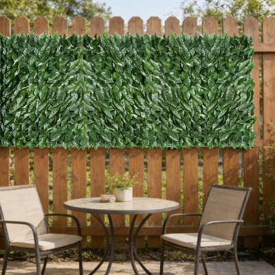 Écran de haie de plantes artificielles 3 pièces, 19,7 x 39,3 pouces, protection contre les rayons UV, fond de verdure simulé