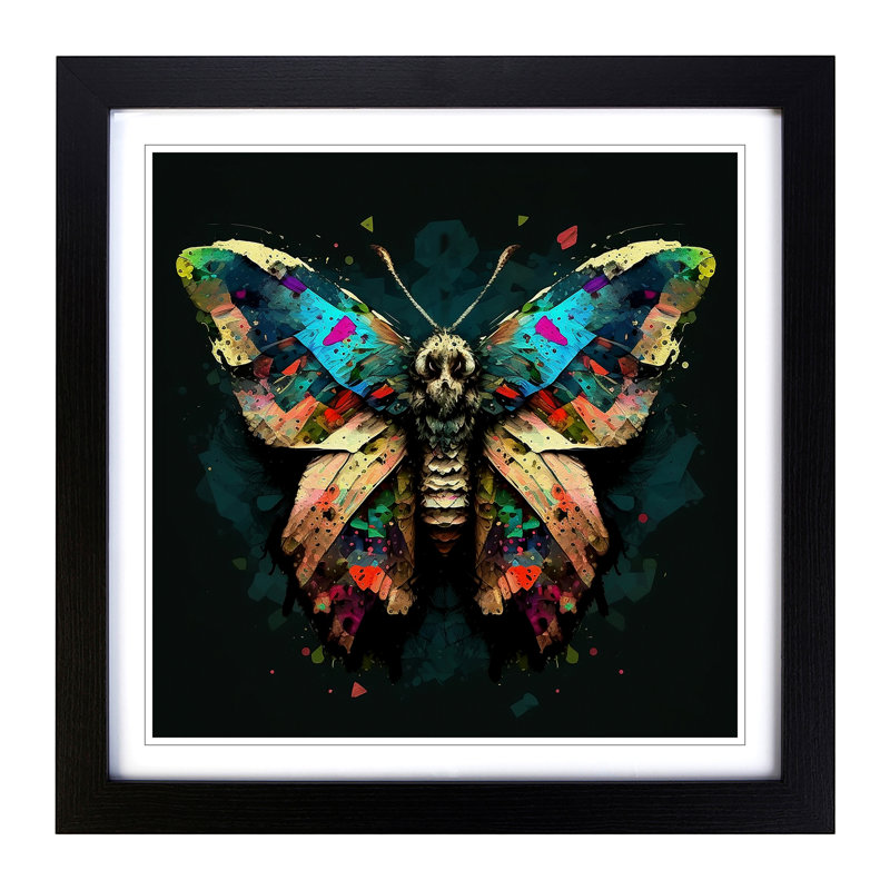 Moth Pop Art - Framed Print, Black