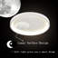 Plafonnier encastré blanc moderne minimaliste moderne à DEL 12 pouces avec conception de surface de lune, lampe à lumière naturelle 4000K 18W