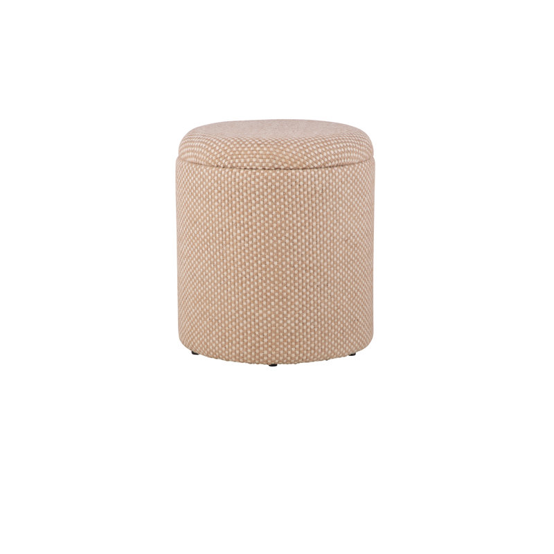 Elegant Beige 16" Round x 18" H Hidden Storage Ottoman