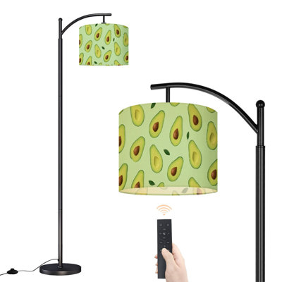 Arc Floor Lamp with Adjustable Lampshade seamless whole sliced avocado bright green Standing Lamp 3 Color Temperatures Dimmable Tall Pole Lamp with Foot Switch for Bedroom