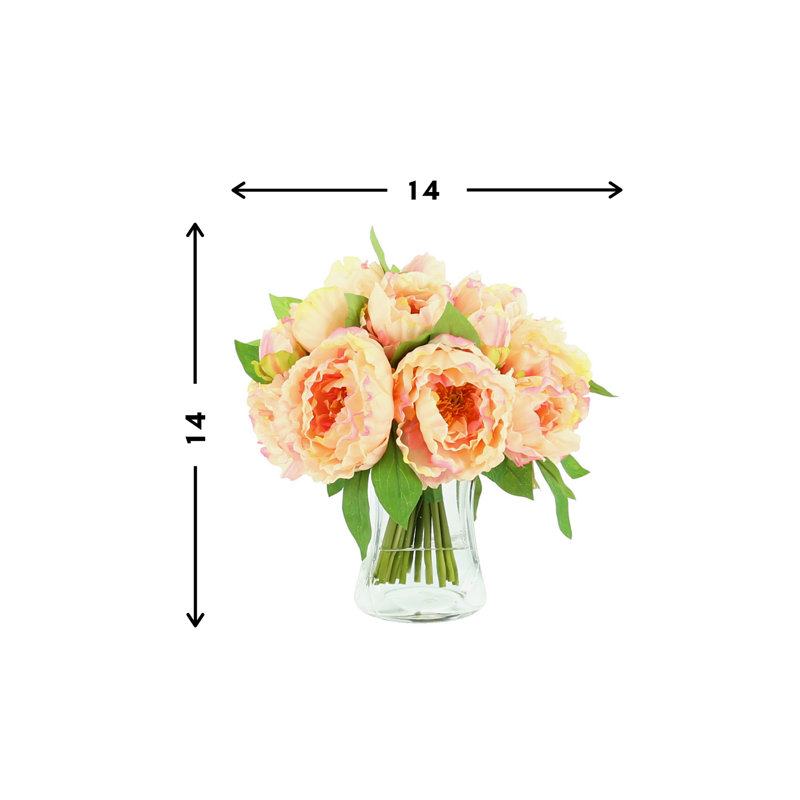 Peony In Glass Vase
