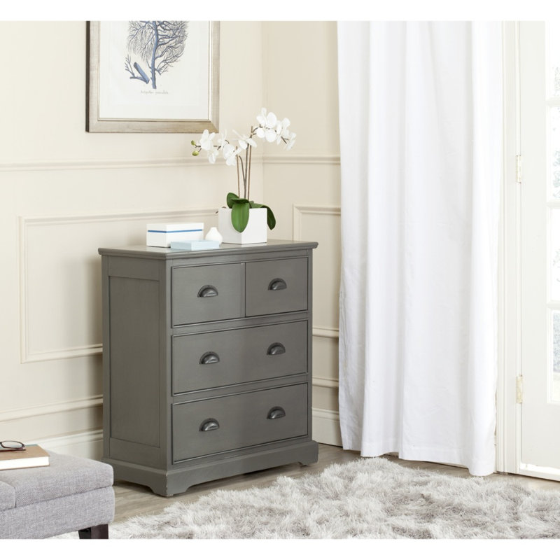 Commode 4 tiroirs Prerte, Gris
