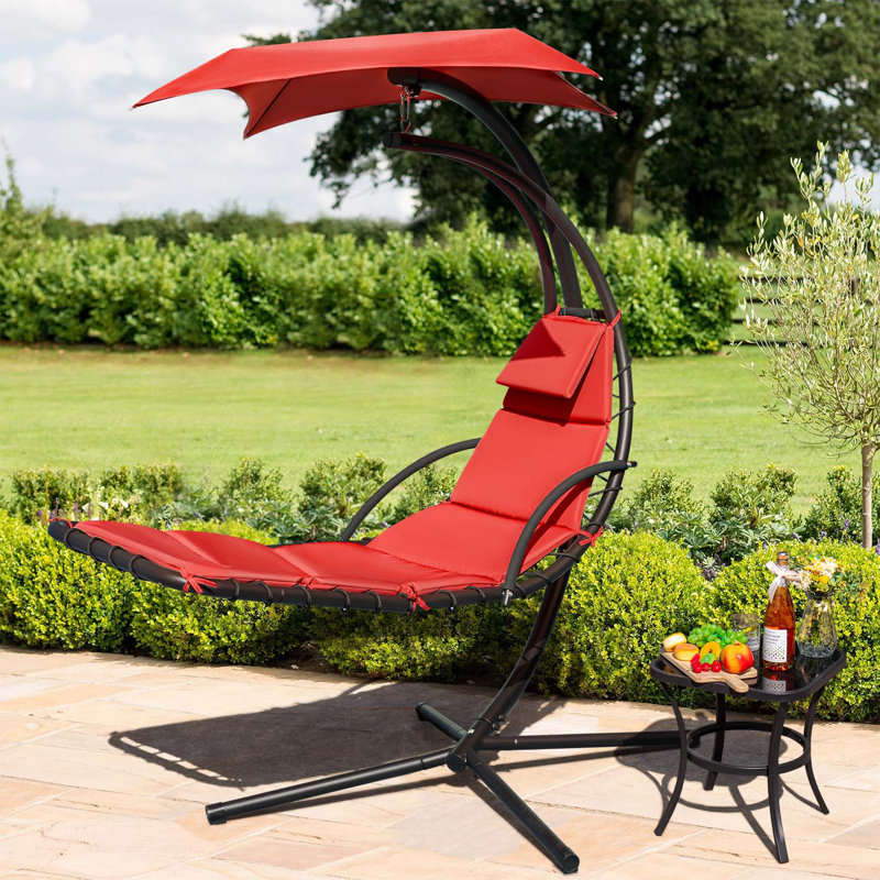 Chaise longue suspendue avec support Gellert, Orange