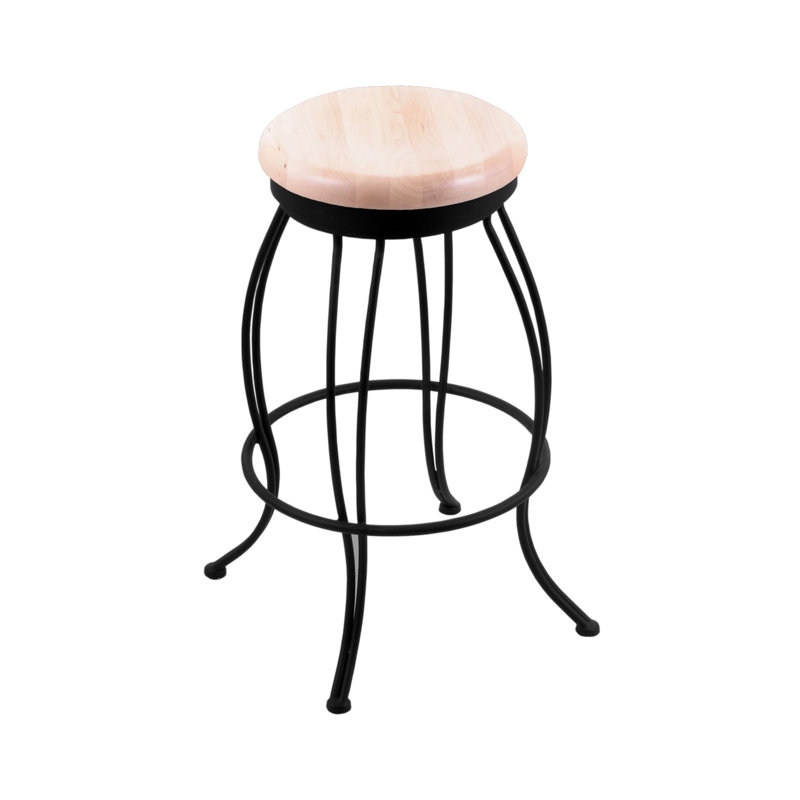Georgian 30" Swivel Bar Stool, Wood-Natural Maple