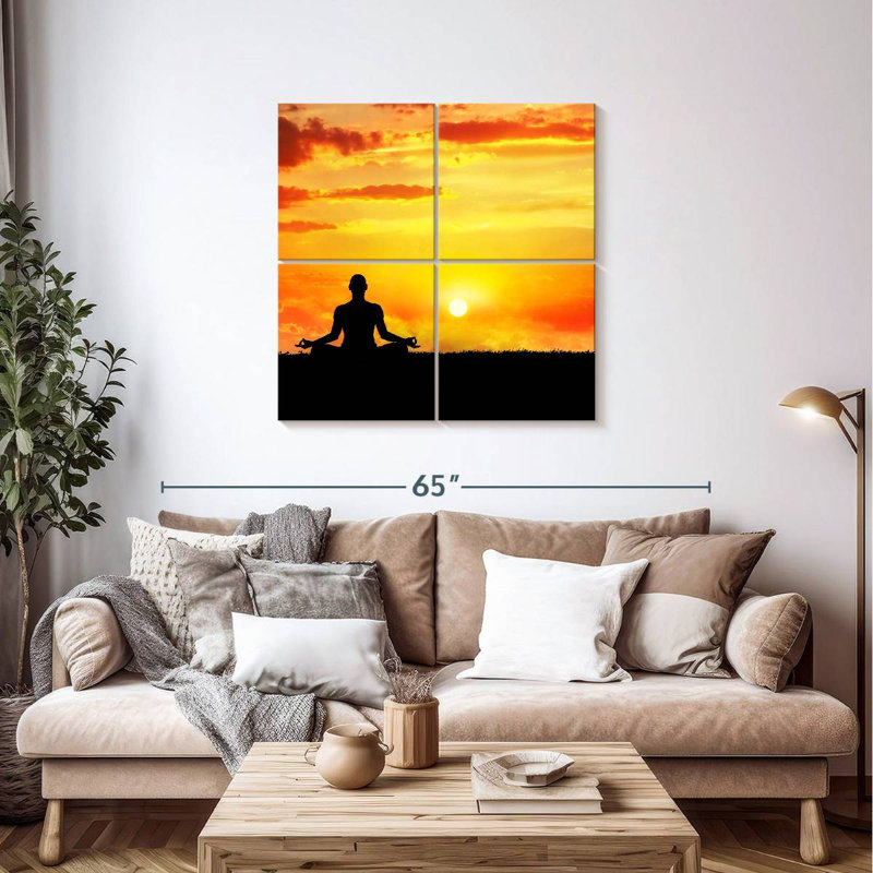 Kerrick Sunset Yoga Meditation, 38" H x 38" W