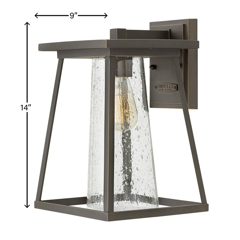 Burke Bronze 1 - Bulb Outdoor Wall Lantern, 14" H x 9" W x 9.8" D