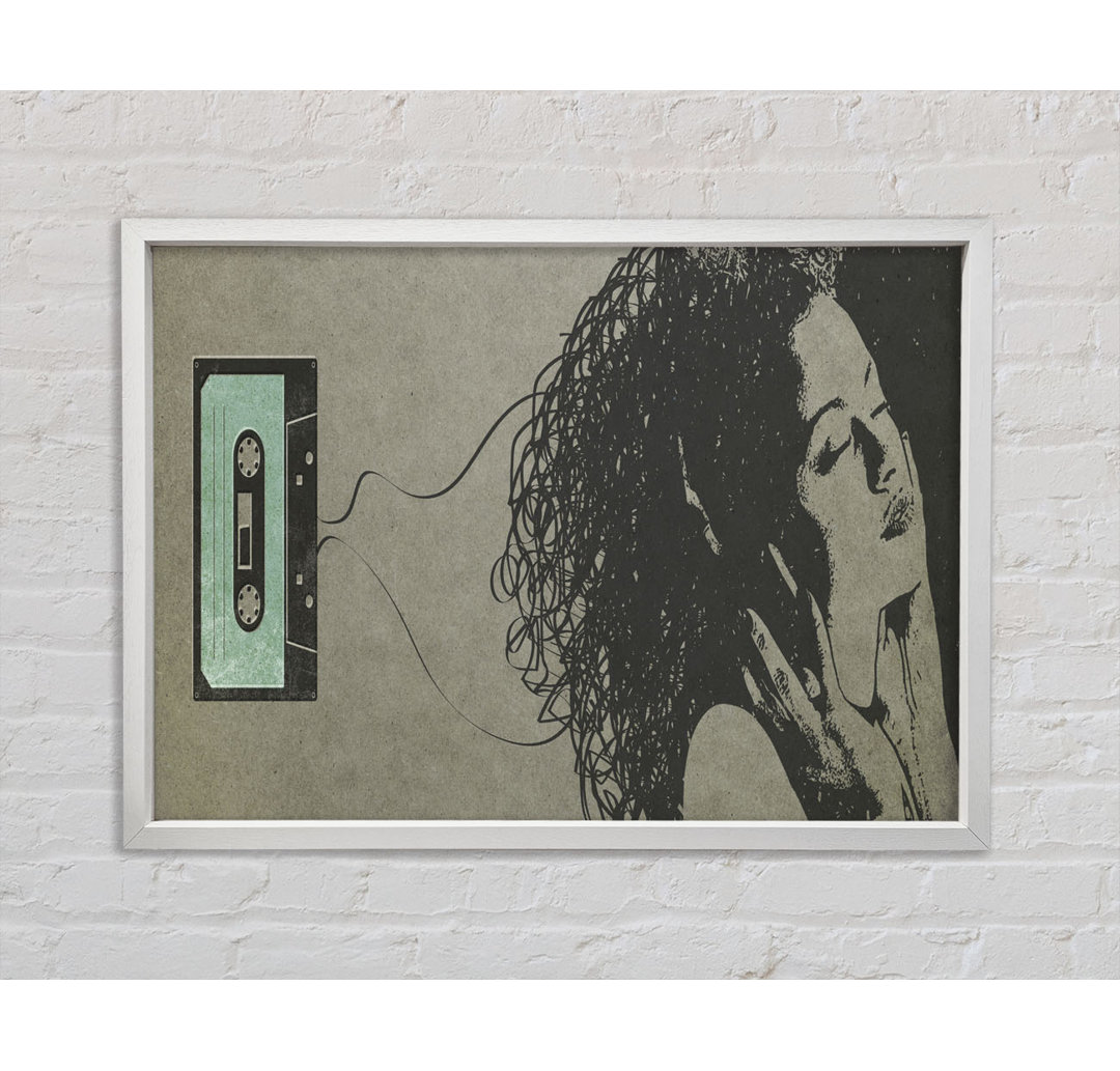 Cassette Tape Woman - Single Picture Frame Kunstdrucke auf Leinwand