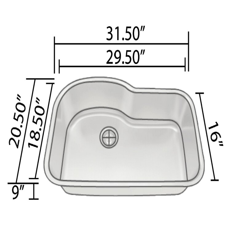 Allora USA - LD-3221 Kitchen Sink - 32 x 20 1/2 x 9/8 Undermount Lo –  KralSu Sink and Faucet Supplies