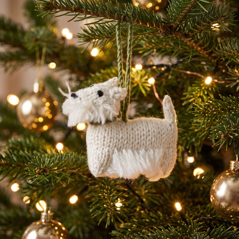 Arcadia Home Westie Hand-Knit Ornament