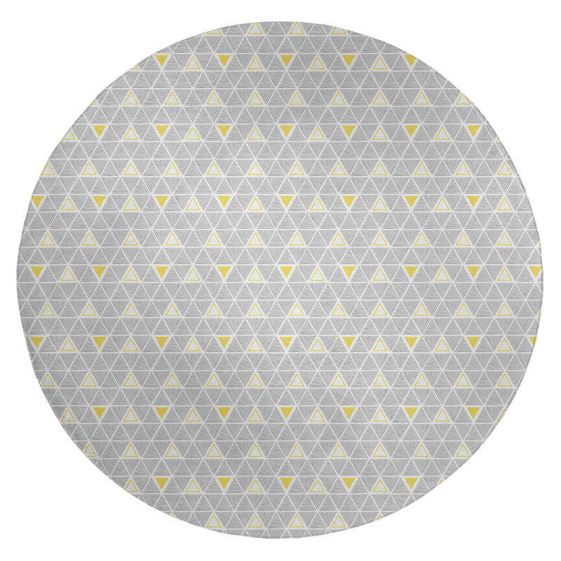 Chenille Geometric Indoor Rug, Round 5'