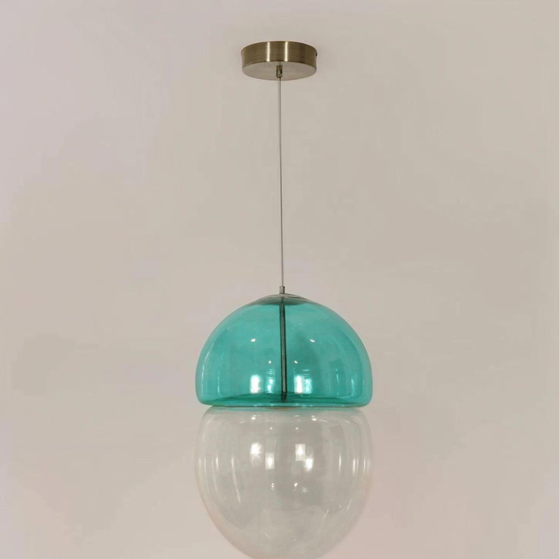 Suspension en verre Tierra, Turquoise