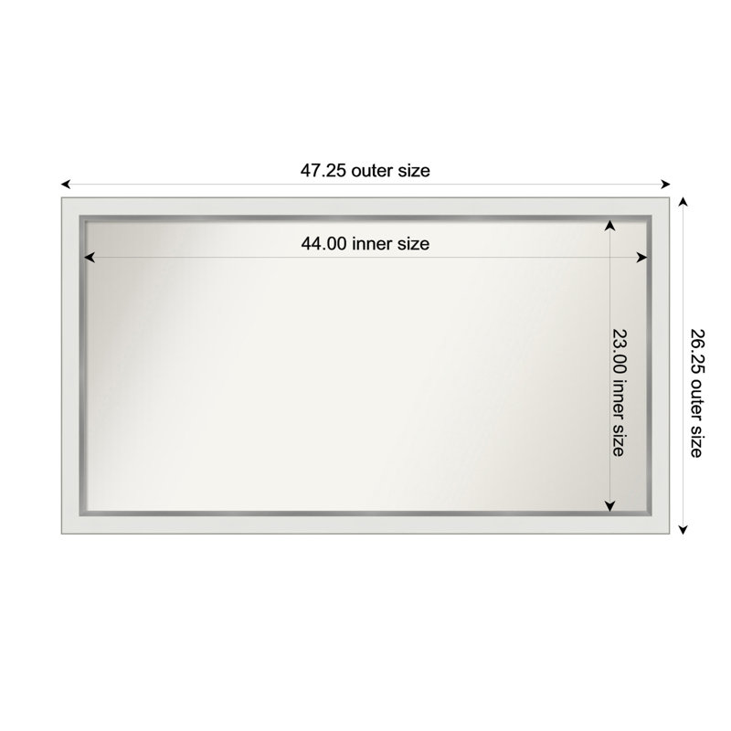 Miroir de salle de bain Eva, Rectangle, 26,25 po x 47,25 po