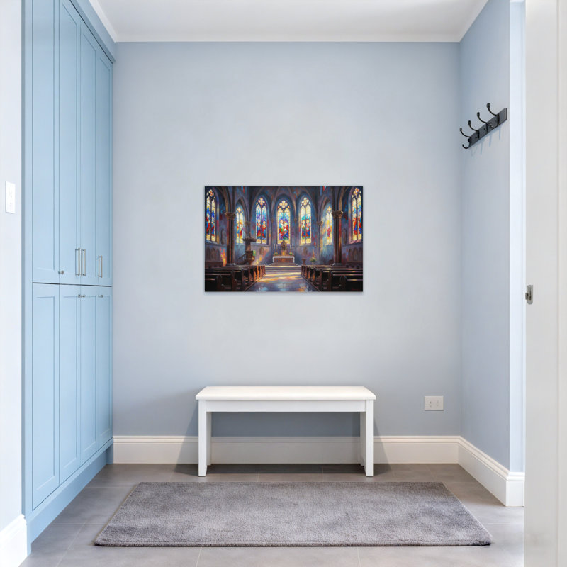Paysage et nature, vitraux d'églises, art intérieur, H 28 po x l 40 po