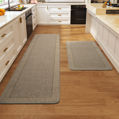 Tapis de cuisine pour plancher, tapis de cuisine antidérapants, brun 17 x 59
