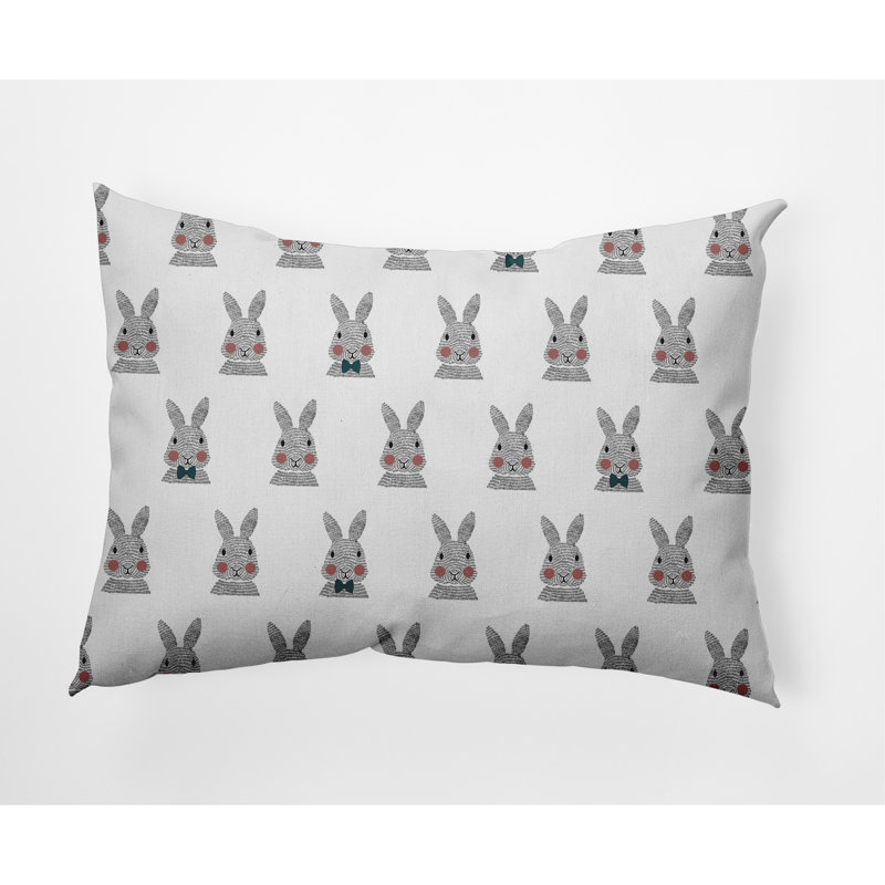 Housse de coussin d'extérieur rectangulaire Bunny Fluffle, Vert océan
