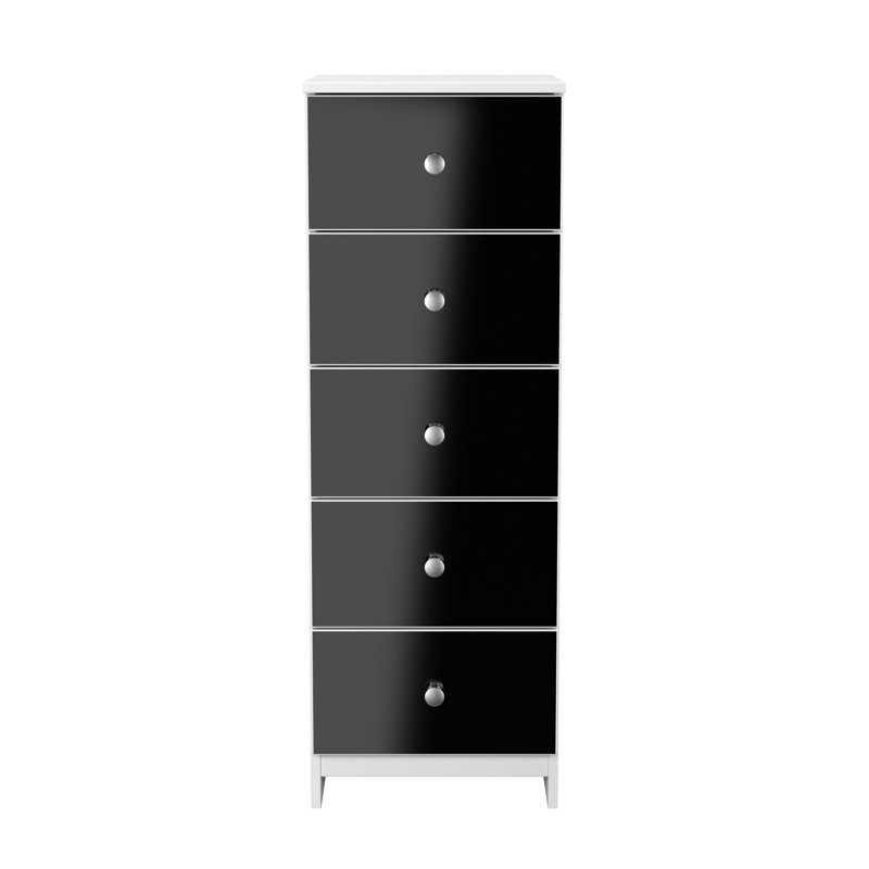 Borth 37 cm W Bedside Table, Black/White