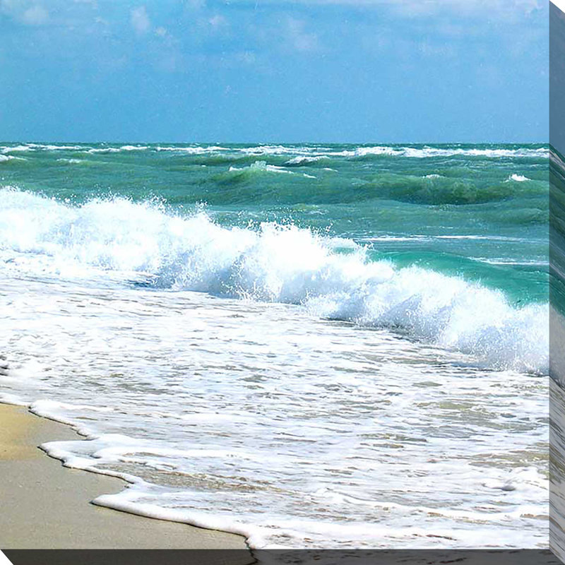«Teal Surf I» par Nicholas Biscardi - photographie, Toile tendue, H 36 po x l 36 po x P 1,5 po