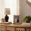 Cadre photo décoratif avec incrustation de bois pour la décoration intérieure - Cadre photo à motif floral pour le salon et le vestibule - Blanc et brun-665423214