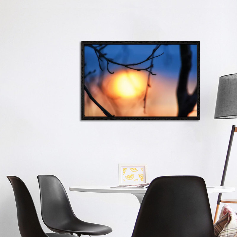 Abstract Sunset 1 Piece Wall Art on Canvas, 101.6 cm H x 66.04 cm W, Black Framed