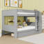 Lit superposé double en bois avec bureau et tablettes et tiroir-702000165