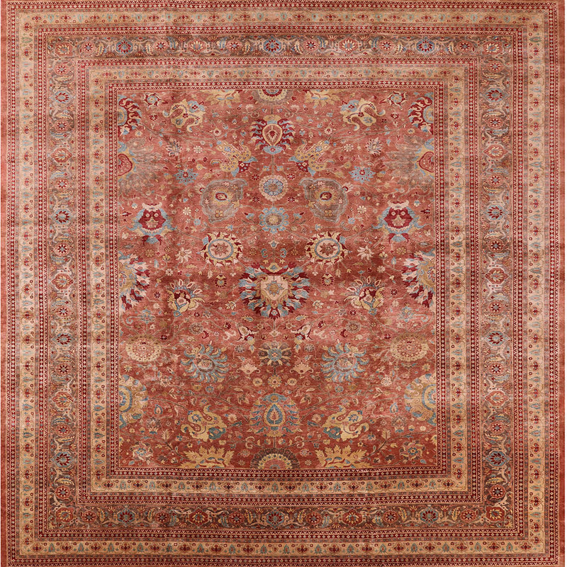 Tapis marocain tissé à la machine Latria, Carré 7 pi