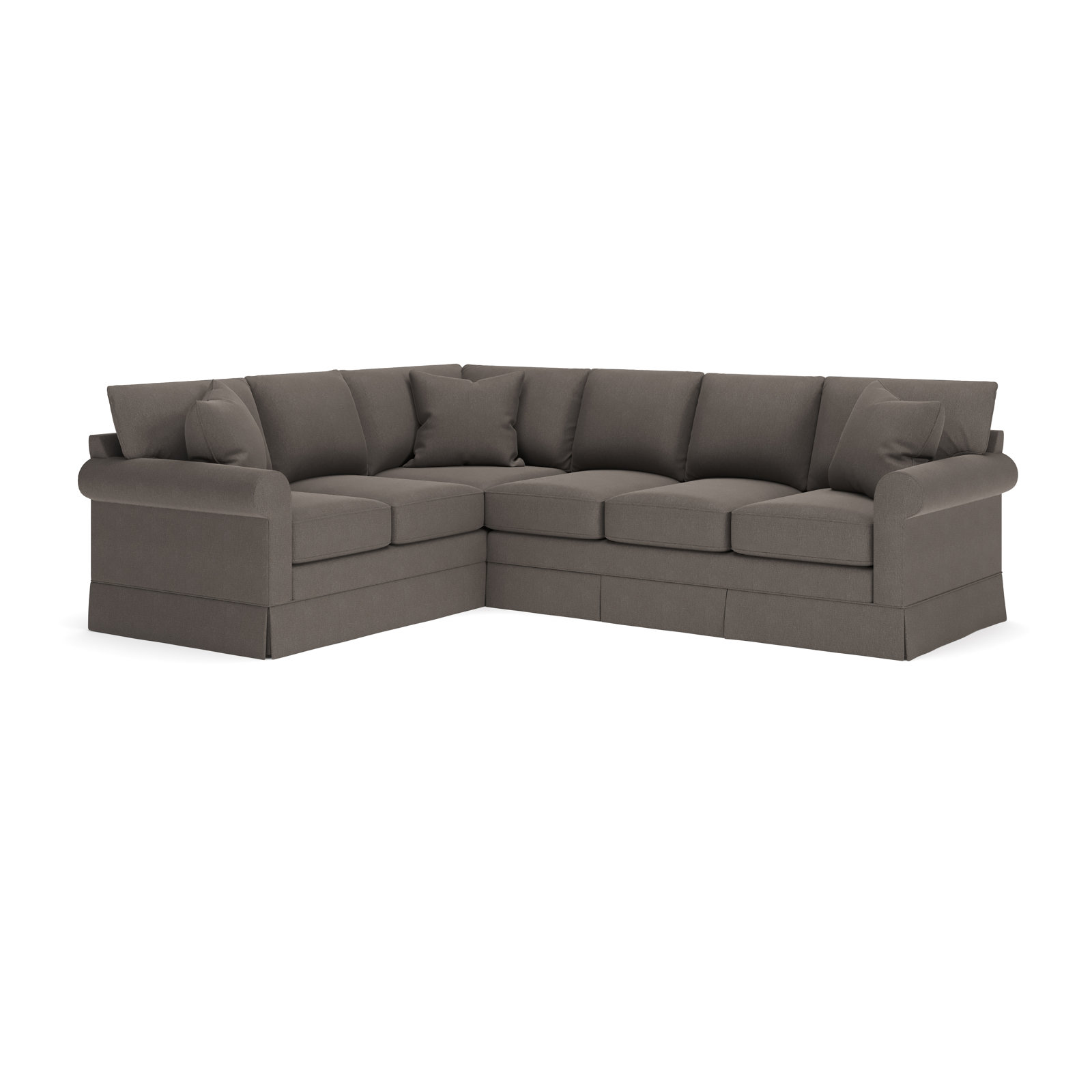 Friedman L-Sectional, Left Hand Facing, Drusky Charcoal Sustain® Basketweave