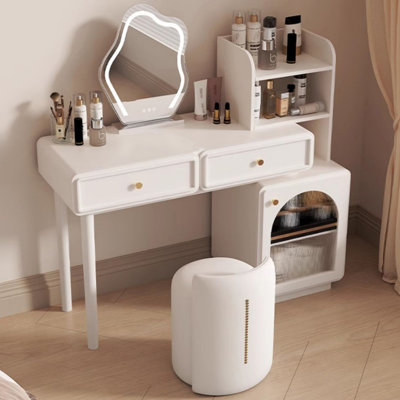 Makeup Vanity with Light mirror,2 drawers,1 chair