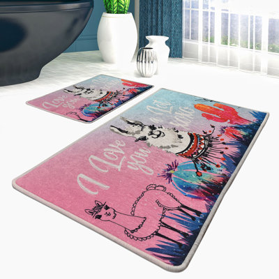 Ensemble de tapis de bain antibactérien (2 pièces), 100% polyester, 19,7 po x 23,6 po et 23,6 po x 39,4 po | Sous-tapis antidérapant, hauteur des poils: 0,4 po | Lavable à la machine, doux et durable, idéal pour la sécurité et le confort de la salle de bain