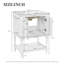 Meuble-lavabo de luxe moderne 24 po avec lavabo en céramique, armoire de salle de bain avec tablette ouverte et rangement fermé
